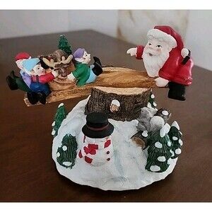 Santa And Elves Teeter Tot Christmas Music Box